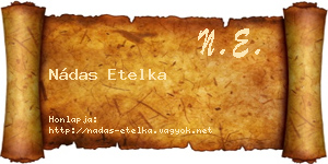 Nádas Etelka névjegykártya